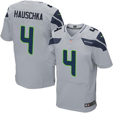 Men's Seattle Seahawks #4 Steven Hauschka Gray Alternate NFL Nike Elite Jersey
