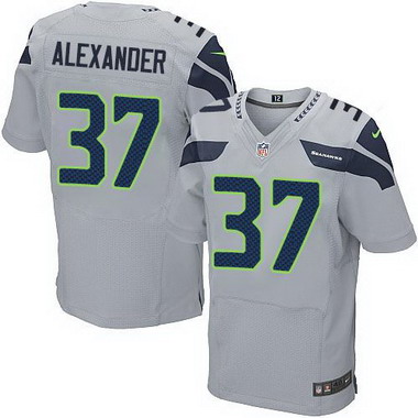 Men's Seattle Seahawks #37 Shaun Alexander Gray Retired Player NFL Nike Elite Jersey