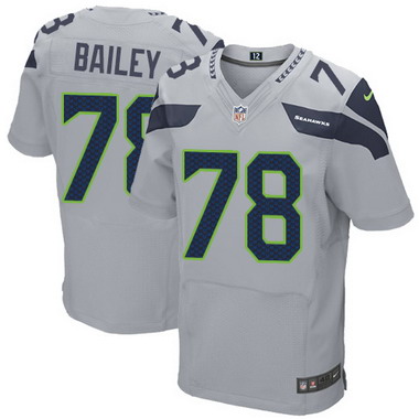 Men's Seattle Seahawks #78 Alvin Bailey Gray Alternate NFL Nike Elite Jersey