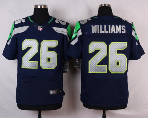 Men's Seattle Seahawks #26 Cary Williams Navy Blue Team Color NFL Nike Elite Jersey