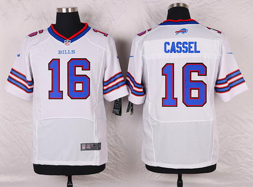 Men's Buffalo Bills #16 Matt Cassel White Road NFL Nike Elite Jersey
