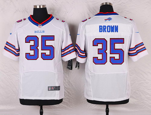 Men's Buffalo Bills #35 Bryce Brown White Road NFL Nike Elite Jersey