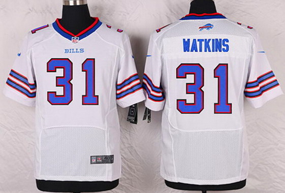 Men's Buffalo Bills #31 Jaylen Watkins White Road NFL Nike Elite Jersey