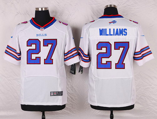 Men's Buffalo Bills #27 Duke Williams White Road NFL Nike Elite Jersey