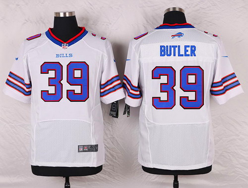 Men's Buffalo Bills #39 Mario Butler White Road NFL Nike Elite Jersey