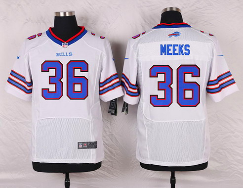 Men's Buffalo Bills #36 Jonathan Meeks White Road NFL Nike Elite Jersey