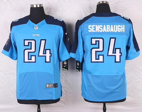 Men's Tennessee Titans #24 Coty Sensabaugh Light Blue Team Color NFL Nike Elite Jersey