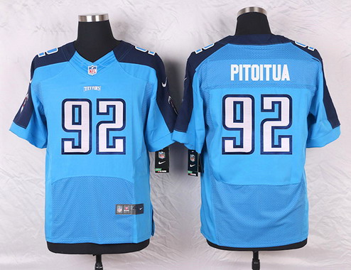 Men's Tennessee Titans #92 Ropati Pitoitua Light Blue Team Color NFL Nike Elite Jersey