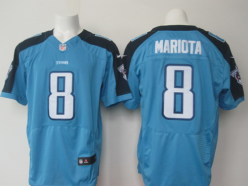 Men's Tennessee Titans #8 Marcus Mariota Light Blue Team Color NFL Nike Elite Jersey