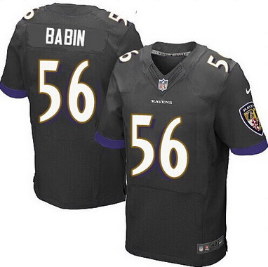 Men's Baltimore Ravens #56 Jason Babin Black Alternate NFL Nike Elite Jersey