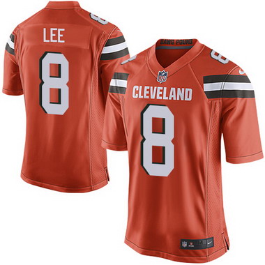Men's Cleveland Browns #8 Andy Lee Orange Alternate 2015 NFL Nike Elite Jersey