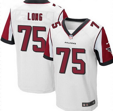 Men's Atlanta Falcons #75 Jake Long White Road NFL Nike Elite Jersey