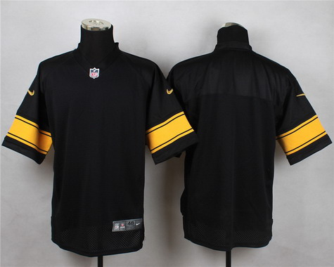 Men's Pittsburgh Steelers Blank Black With Yellow Nike NFL Elite Jersey