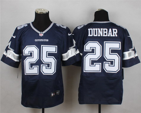 Men's Dallas Cowboys #25 Lance Dunbar Navy Blue Team Color NFL Nike Elite Jersey