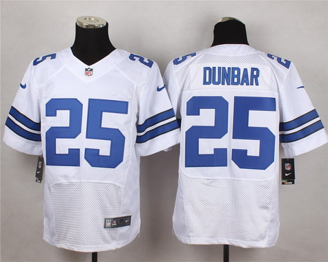 Men's Dallas Cowboys #25 Lance Dunbar White Road NFL Nike Elite Jersey
