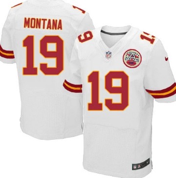 Men's Kansas City Chiefs #19 Joe Montana White Retired Player NFL Nike Elite Jersey
