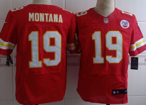 Men's Kansas City Chiefs #19 Joe Montana Red Retired Player NFL Nike Elite Jersey