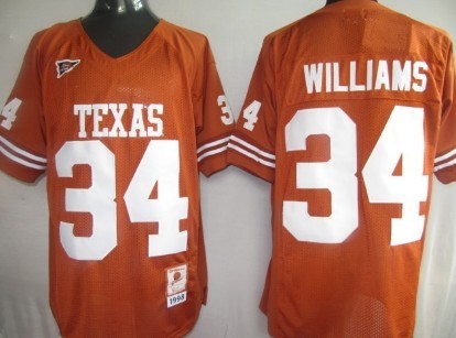 Men's Texas Longhorns #34 Ricky Williams Orange Throwback Jersey