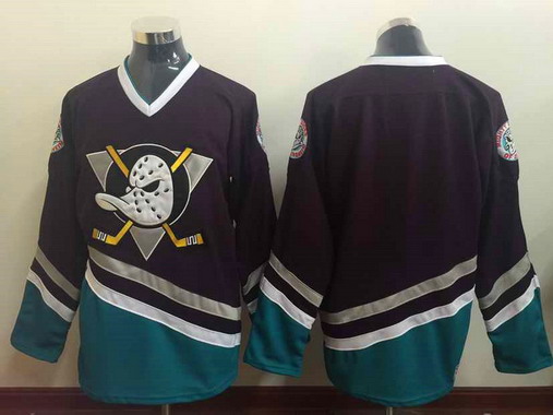 Men's Mighty Ducks Of Anaheim Blank 1990's Purple CCM Vintage Throwback Jersey