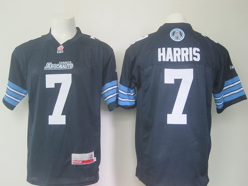 Men's Toronto Argonauts #7 Trevor Harris Navy Blue Team Color CFL Reebok Jersey