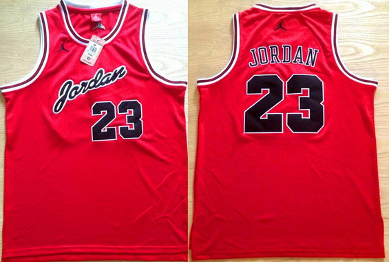 Men's #23 Michael Jordan Red Swingman Commemorative Basketball Jersey