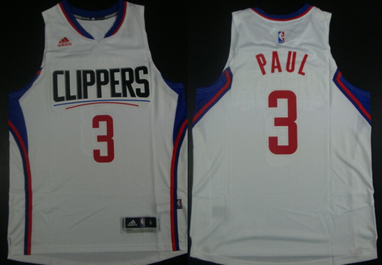 Men's Los Angeles Clippers #3 Chris Paul Revolution 30 Swingman 2015 New White Jersey