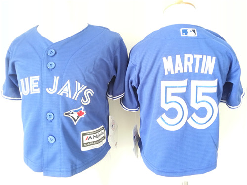 Toddler Toronto Blue Jays #55 Russell Martin Alternate Blue 2015 MLB Cool Base Jersey