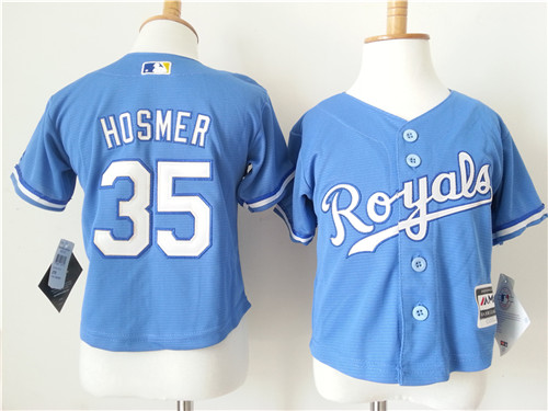Toddler Kansas City Royals #35 Eric Hosmer Alternate Light Blue 2015 MLB Cool Base Jersey