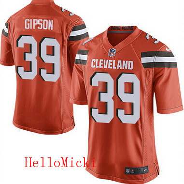 Men's Cleveland Browns Brown #39 Tashaun Gipson Orange Alternate 2015 NFL Nike Elite Jersey