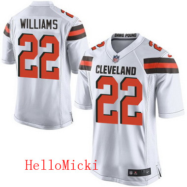 Men's Cleveland Browns #22 Tramon Williams White Road 2015 NFL Nike Elite Jersey