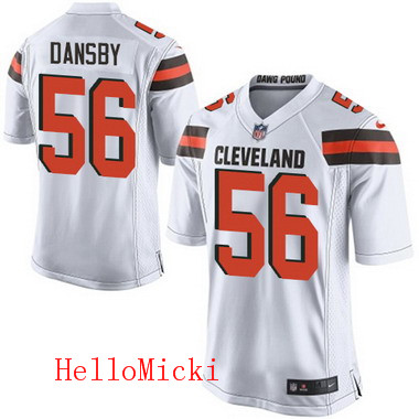 Men's Cleveland Browns Brown #56 Karlos Dansby White Road 2015 NFL Nike Elite Jersey