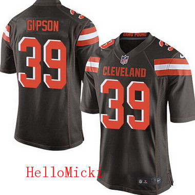 Men's Cleveland Browns Brown #39 Tashaun Gipson Brown Team Color 2015 NFL Nike Elite Jersey