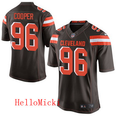 Men's Cleveland Browns Brown #96 Xavier Cooper Brown Team Color 2015 NFL Nike Elite Jersey