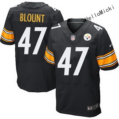 Men's Pittsburgh Steelers Retired Players #47 mel blount Black Elite Jersey