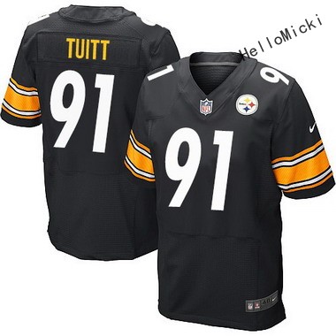 men's pittsburgh steelers #91 stephon tuitt black team color nfl nike elite jersey