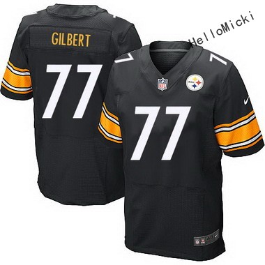 men's pittsburgh steelers #77 marcus gilbert black team color nfl nike elite jersey