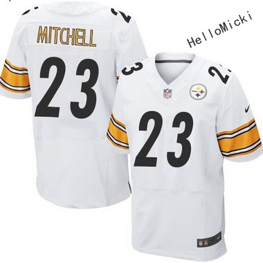 men's pittsburgh steelers #23 mike mitchell white road nfl nike elite jersey