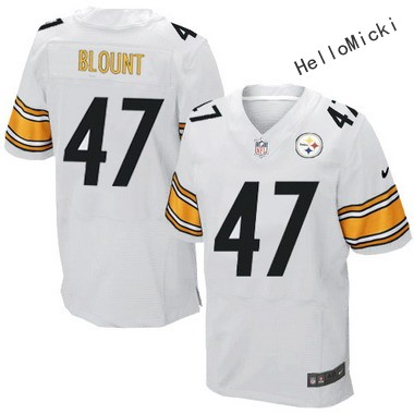 Men's Pittsburgh Steelers Retired Players #47 mel blount White Elite Jersey