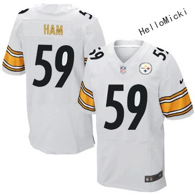 Men's Pittsburgh Steelers Retired Players#59 jack ham White Elite Jersey