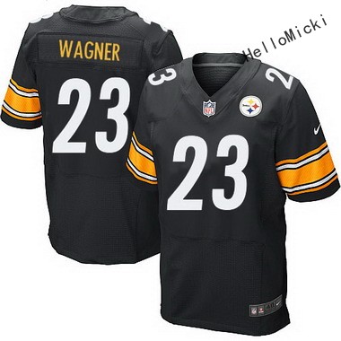 Men's Pittsburgh Steelers Retired Players #23 mike wagner Black Elite Jersey