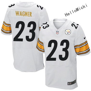 Men's Pittsburgh Steelers Retired Players #23 mike wagner White Elite Jersey