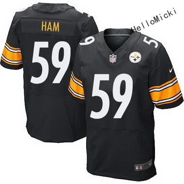 Men's Pittsburgh Steelers Retired Players #59 jack ham Black Elite Jersey