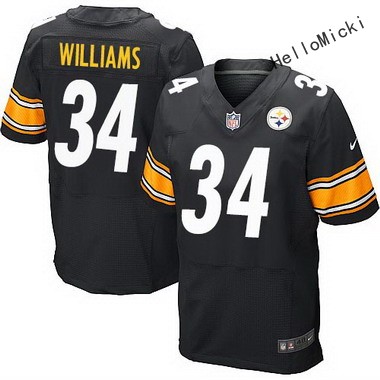 men's pittsburgh steelers #34 deangelo williams black team color nfl nike elite jersey