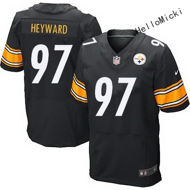 men's pittsburgh steelers #97 cameron heyward black team color nfl nike elite jersey