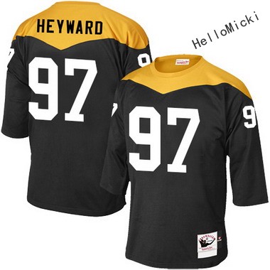 Men's Pittsburgh Steelers Current Players #97 cameron heyward Black Throwback VINTAGE 1967 Football jersey