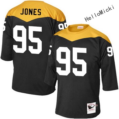 Men's Pittsburgh Steelers Current Players #95 jarvis jones Black Throwback VINTAGE 1967 Football jersey