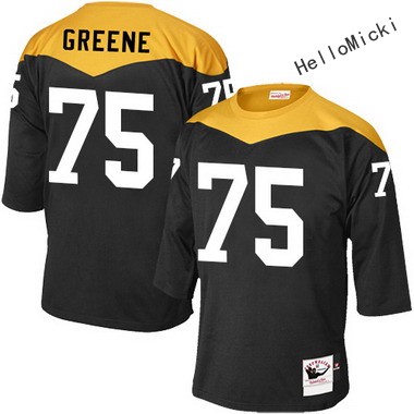 Mens Pittsburgh Steelers #75 Joe Greene Black Throwback VINTAGE 1967 Football jersey
