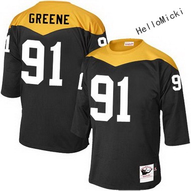 Men's pittsburgh steelers #91 kevin greene Black Throwback VINTAGE 1967 Football jersey