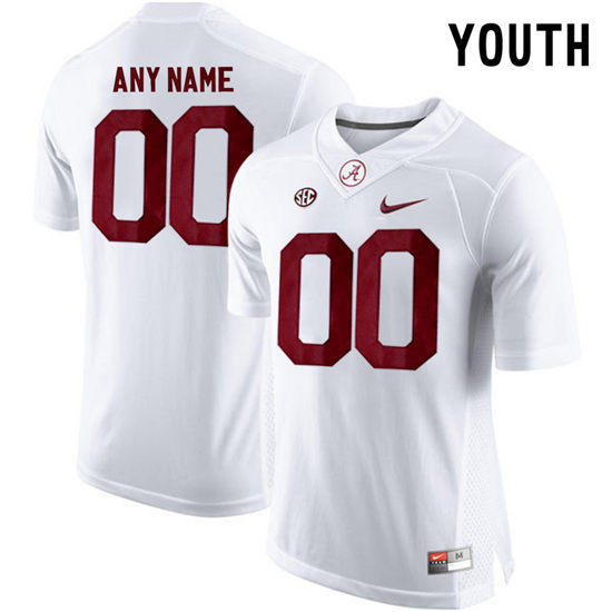 Youth  Alabama Crimson Tide Customize College Football Limited Jersey - White