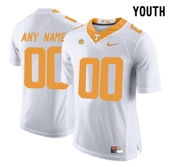 Youth Tennessee Volunteers 2016 White Nike Custom Game Jersey